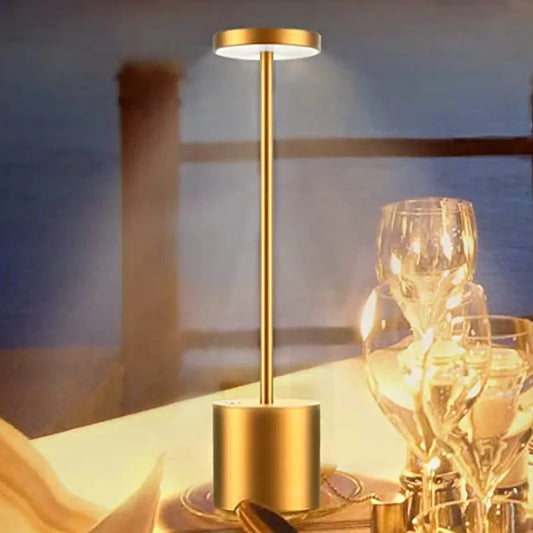 Bar Hotel Cordless Table Lamp LED Metal Desk Lamp USB Rechargeable Brightness Night Light Lamp for Restaurant Bedroom Dormitory